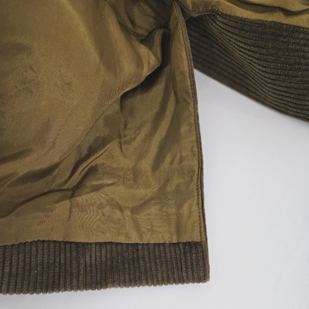 Yves Saint Laurent Paris High Waisted Corduroy Midi Skirt In Olive Brown Sz XS - Picture 5 of 14
